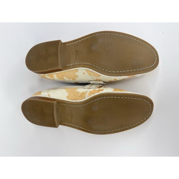 Sam Edelman Women’s Birch Penny Loafers 7.5 Ivory Brahma Calf Hair Cow Print - Picture 9 of 11